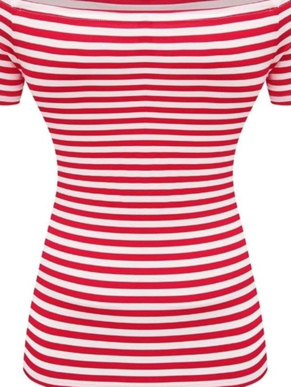 Red and White Fitted Short Sleeve Bodysuit